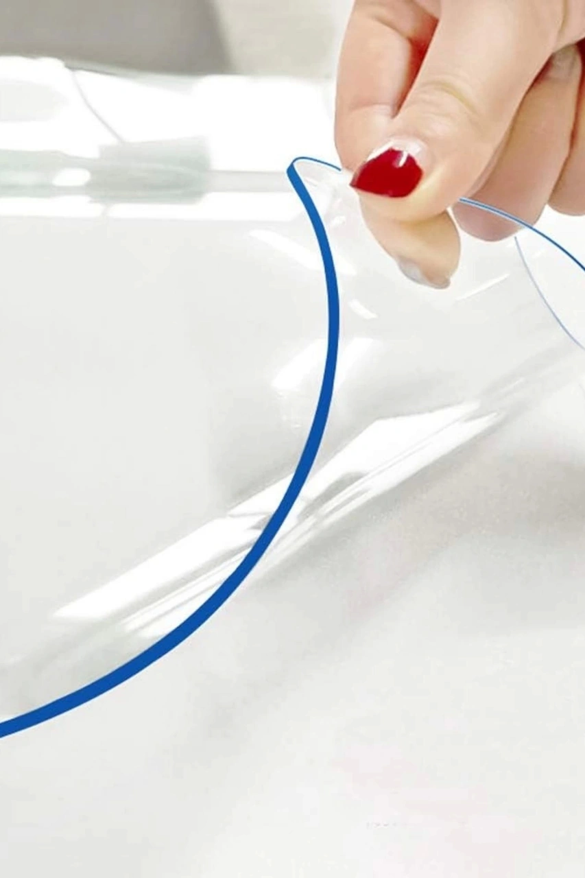 1.4 Mm Net Kalınlık Şeffaf Kalın Pvc Masa Koruyucu Mika Masa Örtüsü Turuncu