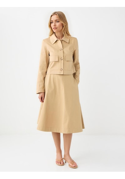 Jimmy Key Deve Tüyü Rahat Kesim Normal Bel Gabardin Midi Etek 5ww074950260