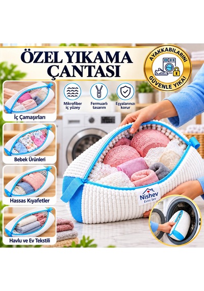 Özel Tasarım Ayakkabı Ve Hassas Eşya Yıkama File Çantası- Mikrofiber Fermuarlı Koruyucu Yıkama Files Çok Renkli