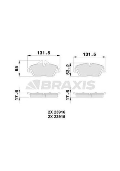 Braxis Aa0031 Fren Balatası Ön Bmw E87 Mini R55 R56 R57 R58 F53 34116774050