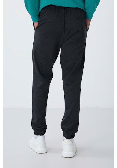 Tommy Life Koyu Gri Yüzeyi Dokulu Standart Fit Erkek Eşofman Alt - 82156 Koyu Gri