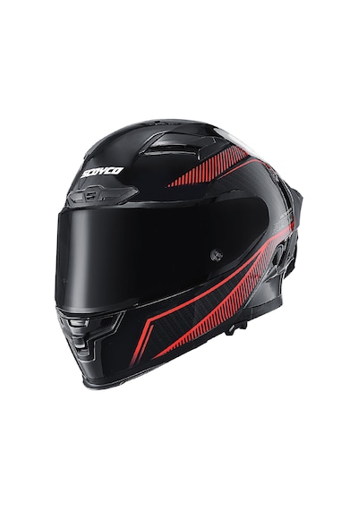 Motoanl Full Face Ce Yüksek Güvenlikli Motor Kaskı Fire Edition Siyah Kırmızı