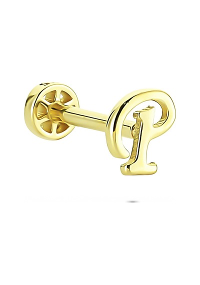 Glorria Altın P Harfi Tragus Piercing Çok Renkli