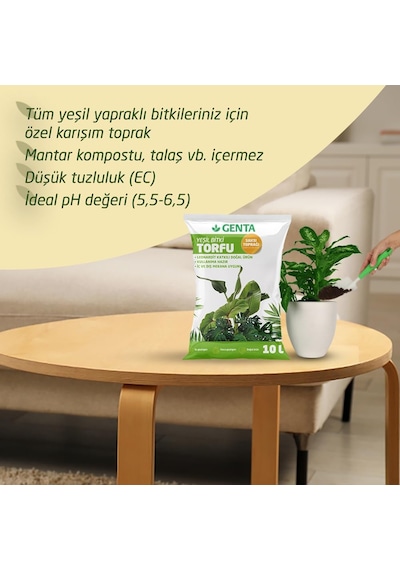 Ayrex Genta Yeşil Yapraklı Bitkiler İçin Torf Toprak 10 Lt 0,250