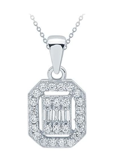 Gülaylar Diamond Line Beyaz Altın 8 Ayar Baget Taşlı Kolye