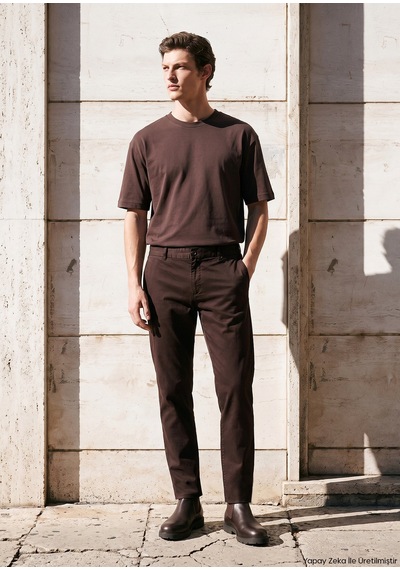 Ramsey Mürdüm Düz Dokuma Jogging Fit Casual Pantolon mürdüm damson Color