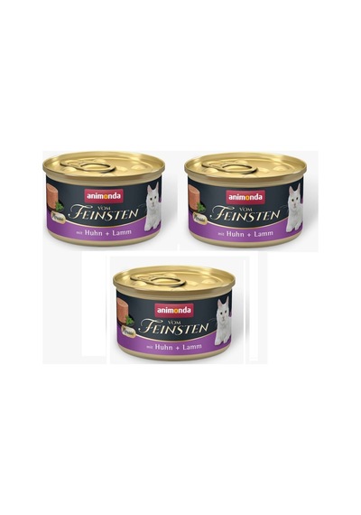 Animonda Vom Feinsten Tavuklu Ve Kuzu Etli Yetişkin Kedi Konsevesi 85 G X 3 Adet