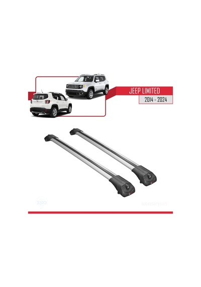 Jeep Limited 2014 Ve Sonrası İle Uyumlu Ace-1 Ara Atkı Tavan Barı Gri
