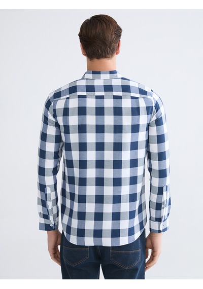 Lcwaıkıkı Classic Lacivert Regular Fit Ekose Erkek Gömlek