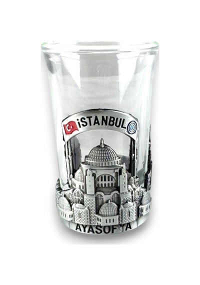 İstanbul Temalı Dekoratif Cam Kahve Yanı Bardak Ayasofya, Galata Ve Kız Kulesi Figürlü 730450825