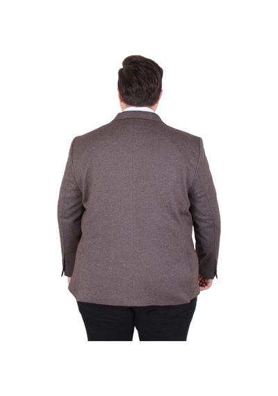 Mocgrande Erkek Büyük Beden 4 Drop Blazer Sedef Ceket 500606 Kahverengi Kahverengi