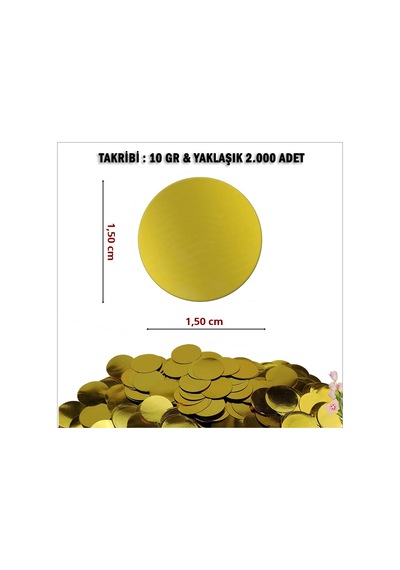 Şeffaf Balon Içi Pul Konfeti. 10 Gr - Altın