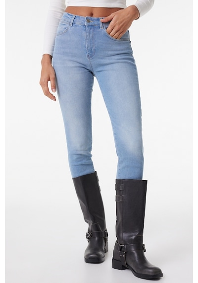 Wrangler High Rise Skinny Fit Dar Kesim Yüksek Bel Çok Dar Paça Mavi Kadın Esnek Jean Denim Kot Pantolon W27HZI29R