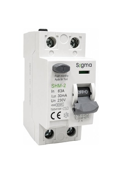 Sigma Shm2p 30ma 63a 6ka Monofaze Kaçak Akım Koruma Şalteri