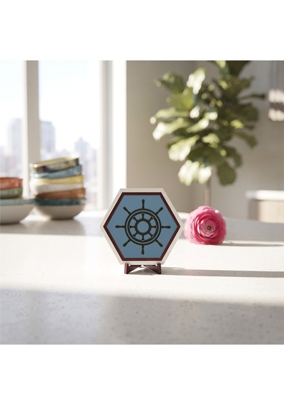 Denizcilik Temalı Masaüstü Aksesuarı Çalışma Masalarınız İçin Özgün, Modern Ve Şık Bir Dekoratif Seçenek 10x10 Cm, Gök Mavi