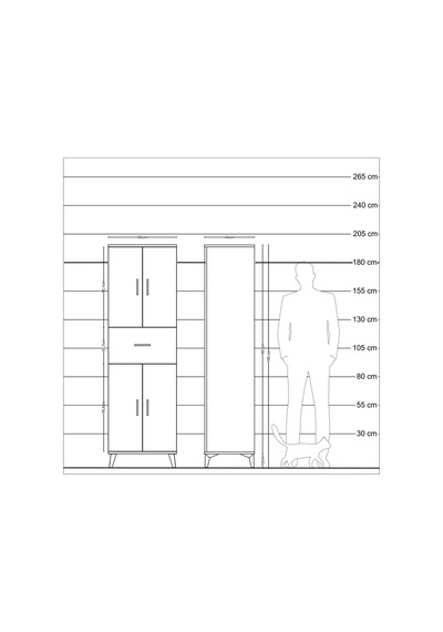 Hyperion Dolap 3 Raflı Tek Çekmeceli 4 Kapaklı 60x44x195 Antr... Antrasit Hyperion Dolap 3 Raflı Tek Çekmeceli 4 Kapaklı 60x44x195 Antr... Antrasit