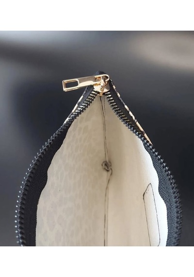 Meryy Collection Clutch Çanta Suni Deri Leopar