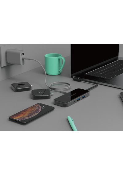 Usb-c Hub 8-in-1 100w Pd 4k Hdmı Otg Sd Microsd 3.5 Mm Ses Çıkışlı Qi Kablosuz Şarjlı