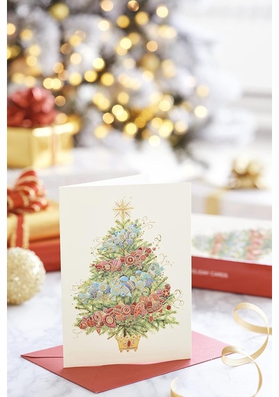 Kutuda Noel Kartları, Noel Süslemeli Noel Ağacı 12 Adet