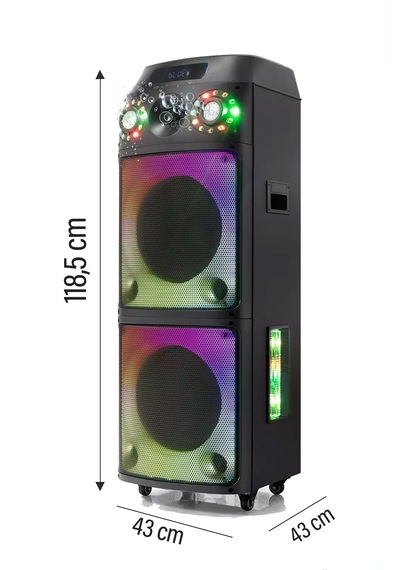 Büyük Boy Bluetooth Hoparlör Speaker 12"x2 100w Woofer