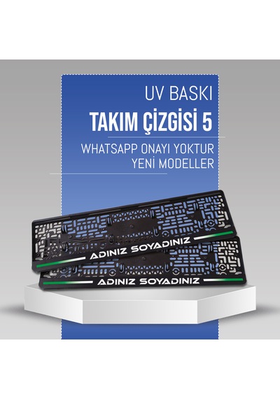Takım Çizgisi 5 Plakalık, 2 Adet Premium Uv Baskı, Plakalıkhane