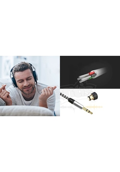 Diwu Aux Stereo 3.5Mm Data Ses Örgü Kablo Beyaz (195096698)