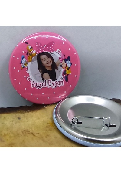 Minnie Doğum Günü Rozeti Resimli Foroğraflı Kişiye Özel 10 Adet +3