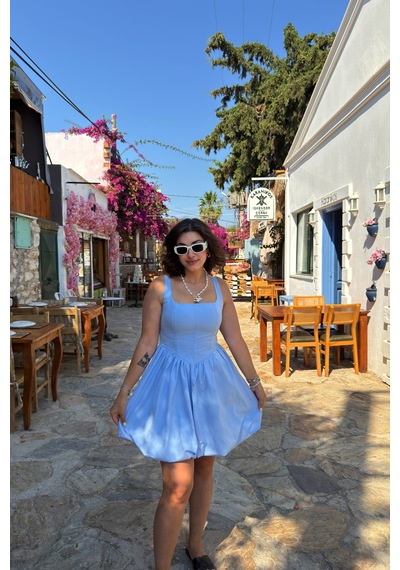 Gigi Wardrobe Luna Sky Elbise Mavi Mavi