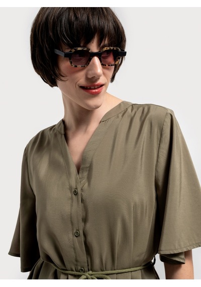 Loose Fit Kadın Elbise Haki