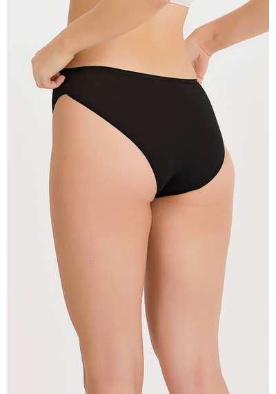 İlke Kadın Rahat Bambu Slip Külot 10 Adet Siyah