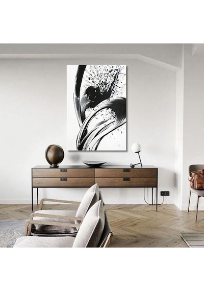 Soyut Büyük Boy El Yapımı Yağlı Boya Tablo 95x130cm