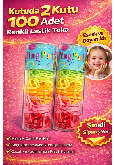 2 Kutu 100 Adet Renkli Lastik Toka Seti Karışık Renkli Saç Lastiği Çocuk Ve Kadın Saç Tokası Açık Kahve