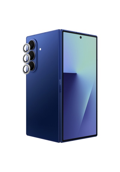 Samsung Galaxy Uyumlu Z Fold 7 İçin Ipg Prolens Kamera Lens Koruyucu Elmas Taş Çerçeveli, Kırılmaz Cam Gümüş