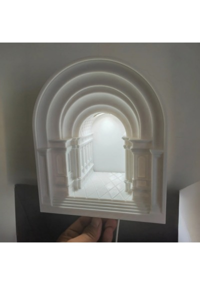 Gotik Kemer Işık Lambası - 3d Baskı Pla Dekoratif Avize 22x18x12 Cm 13 X 22