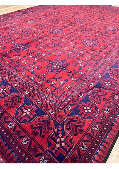 El Dokuma Bilicik Afgan Halısı Oriental Modern Ve Tarihi Halı - Yıkanabilir -kaymaz Kırmızı