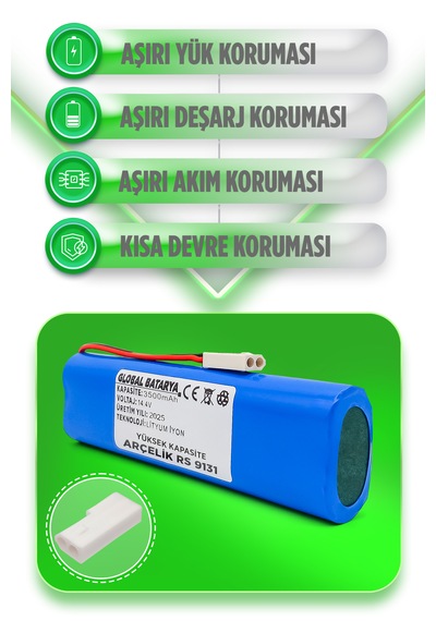 Arçelik Rs 9131 Uyumlu Batarya 3500mah