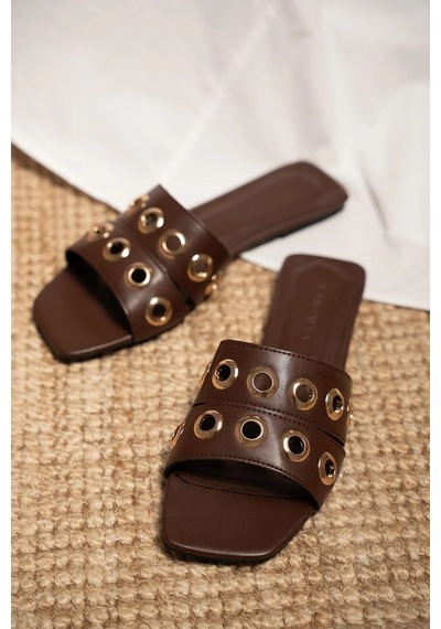 Duffy Kapsül Detaylı Terlik Acı Kahve