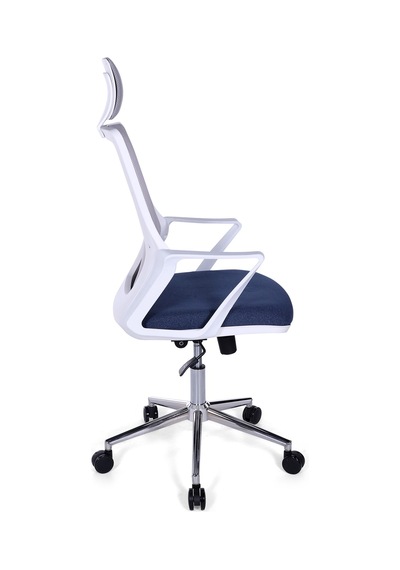 Ofisbazaar Alf Beyaz Fileli Yönetici Koltuğu Ergonomik Başlıklı Ofis Koltuğu Mavi/gri Gri