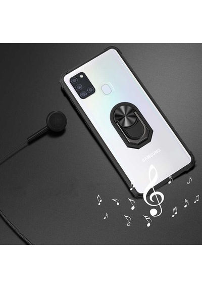 Samsung Galaxy Uyumlu A21S Kilif Standli Yüzüklü Mola Silikon Kapak 393062302