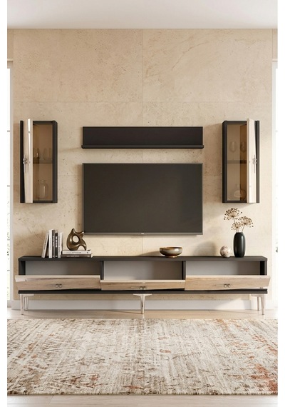 Tvr1813ats Elips Tv Ünitesi Takımı Antrasit-traverten-sılver 180cm Antrasit - Silver - Traverten Tvr1813ats Elips Tv Ünitesi Takımı Antrasit-traverten-sılver 180cm Antrasit - Silver - Traverten