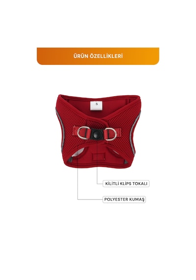 Kediler Ve Köpekler İçin Rahat, Dayanıklı Göğüs Tasması S Kırmızı
