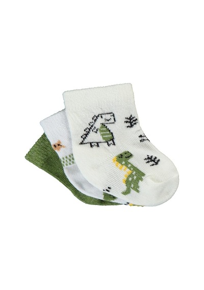 Civil Baby Hello Dino Desen Asetat 0-24 Ay Çorap Setleri - Standart Standart