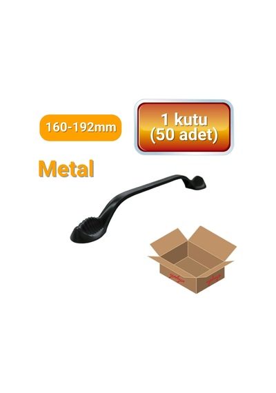50 Adet Aras Mat Siyah Metal Mobilya Kulpu 160mm - 192mm Mat Siyah