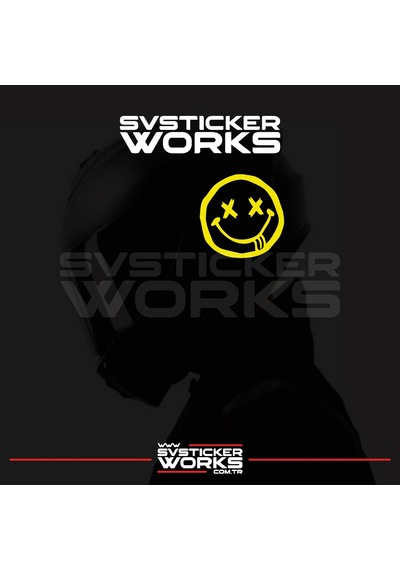 Smile Yazılı Kask Sticker Tüm Kasklar Uyumlu Tek Yön 1 Adet Sarı