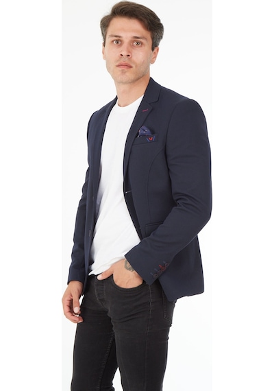 Sposo 5121 Dar Kalıp Örme Kumaş Lacivert Erkek Blazer Ceket Lacivert Sposo 5121 Dar Kalıp Örme Kumaş Lacivert Erkek Blazer Ceket Lacivert