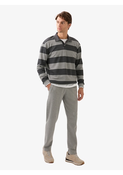Erkek Polo Yaka Sweatshirt 40834 - Gri Gri