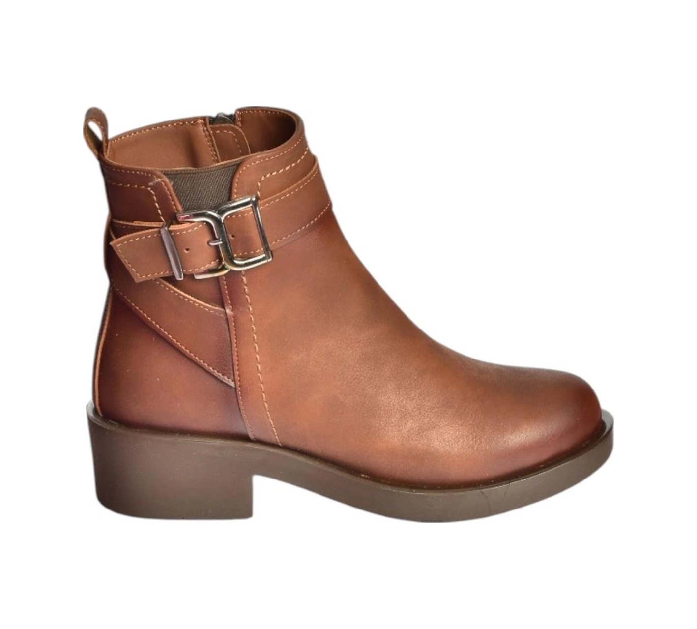 Fox Shoes V674121109 Taba Alçak Topuklu Kadın Bot Taba-Suni Deri