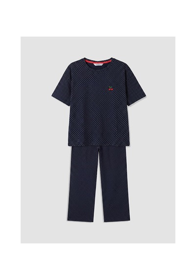 Lcw Young Lacivert Puantiyeli Kadın Pijama Takım