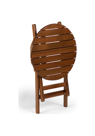 Buzludja Katlanır Masa 60cm - Dış Mekan Ahşap Bahçe, Balkon Masa Ceviz