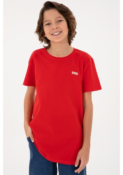 U.S. Polo Assn. Erkek Çocuk Kırmızı Bisiklet Yaka Tişört 50298086-VR030